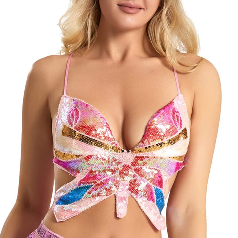 1625 Indian Belly Dance Costumes Performance Outfits Butterfly Bandage